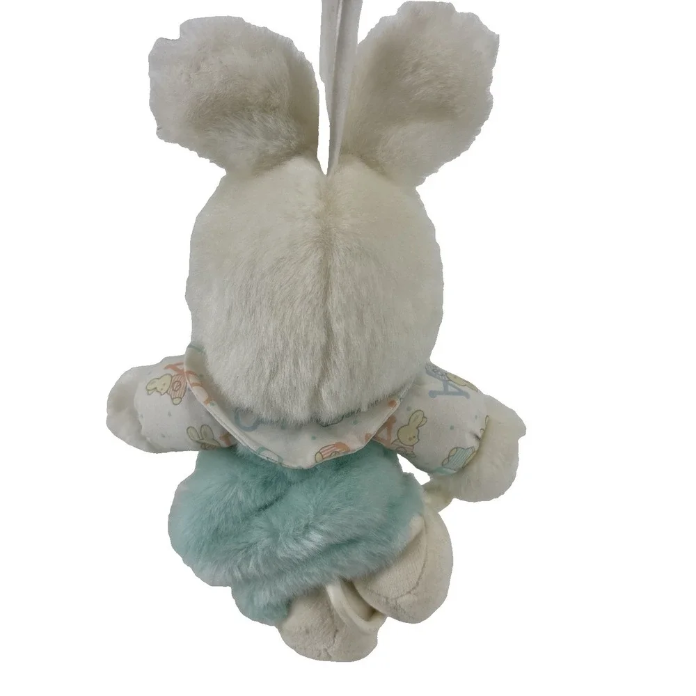 Vintage‎ Carters Prestige Bunny Plush Musical Pull Toy Pastel Blue WORKS!